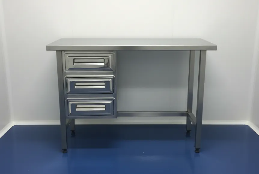 Inox laboratorijski stolovi sa fiokama zaobljenima kasetama